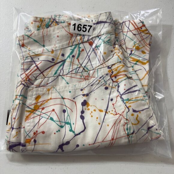Vintage Esprit Sport 80s 90s Splatter Paint Pants High Waist Tapered Leg 7/8 - Picture 12 of 12
